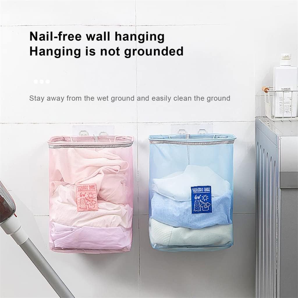 l Laundry Basket Wall Mounted Clothes Basket Large Capacity Net Yarn Laundry Bag Clothes Storage Baskets (Color : B, Size : 6.69" x 13.78" x 10.24") (A 6.69)