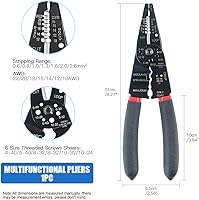 Vista 2 de Glarks Pelacables multifunción de 8 pulgadas, 10-22 AWG y 175 tuercas giratorias, conectores de cable eléctrico, terminales de tornillo con 5 piezas