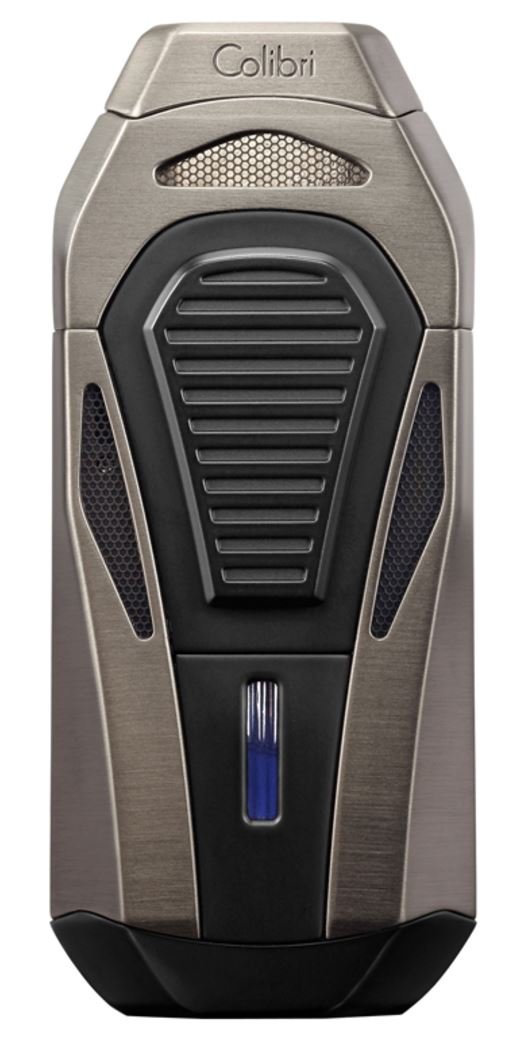 Colibri Boss Triple-Jet Lighter with Integrated Cigar Cutter Wind Resistant Altitude Tested Refillable Butane Gunmetal Black