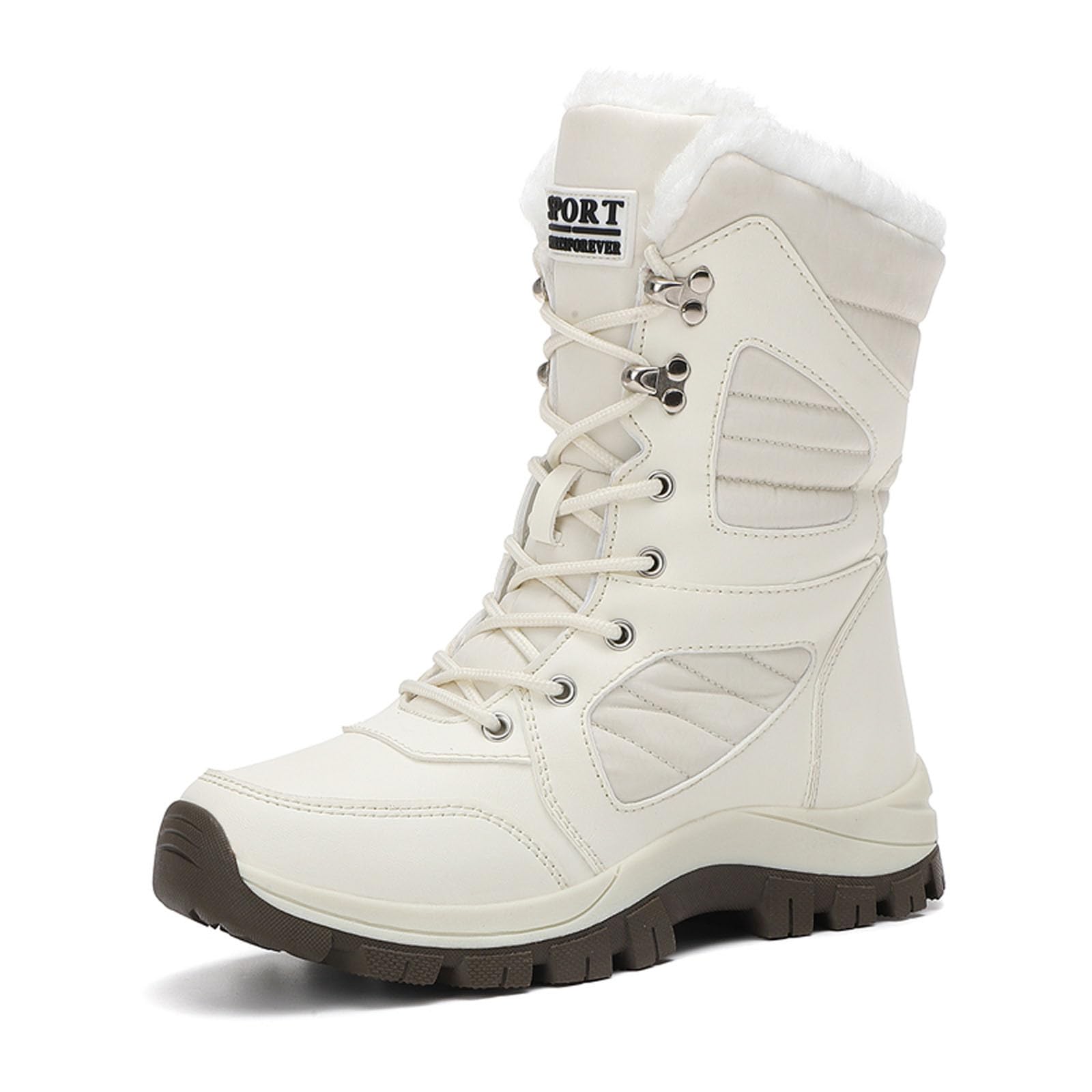 Schneestiefel Damen Trekkingschuhe Winterstiefel Gefüttert Schneeschuhe Winterschuhe Wasserdicht Snow Boots