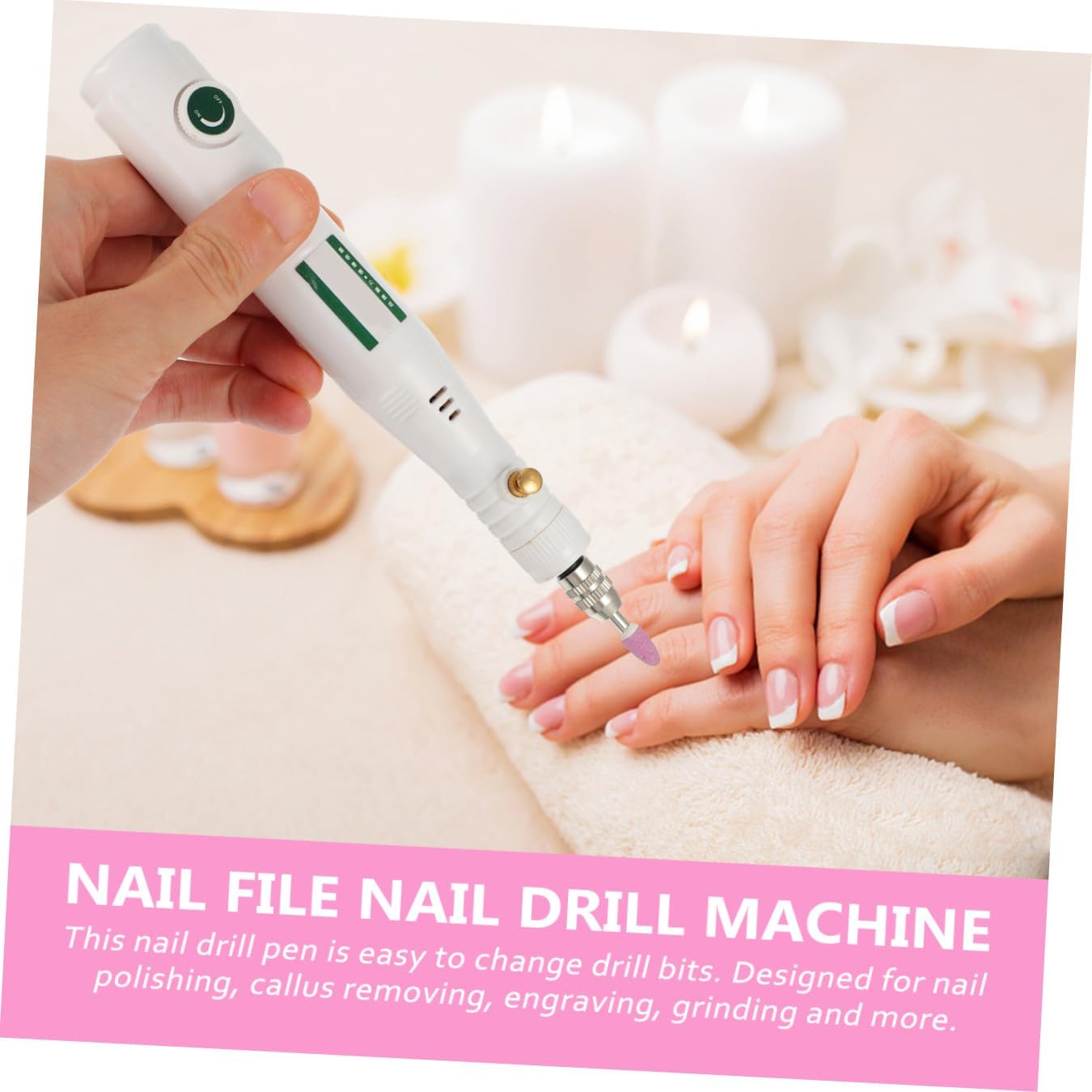 Electric Engraver Pen for Glass Wood DIY, Portable White