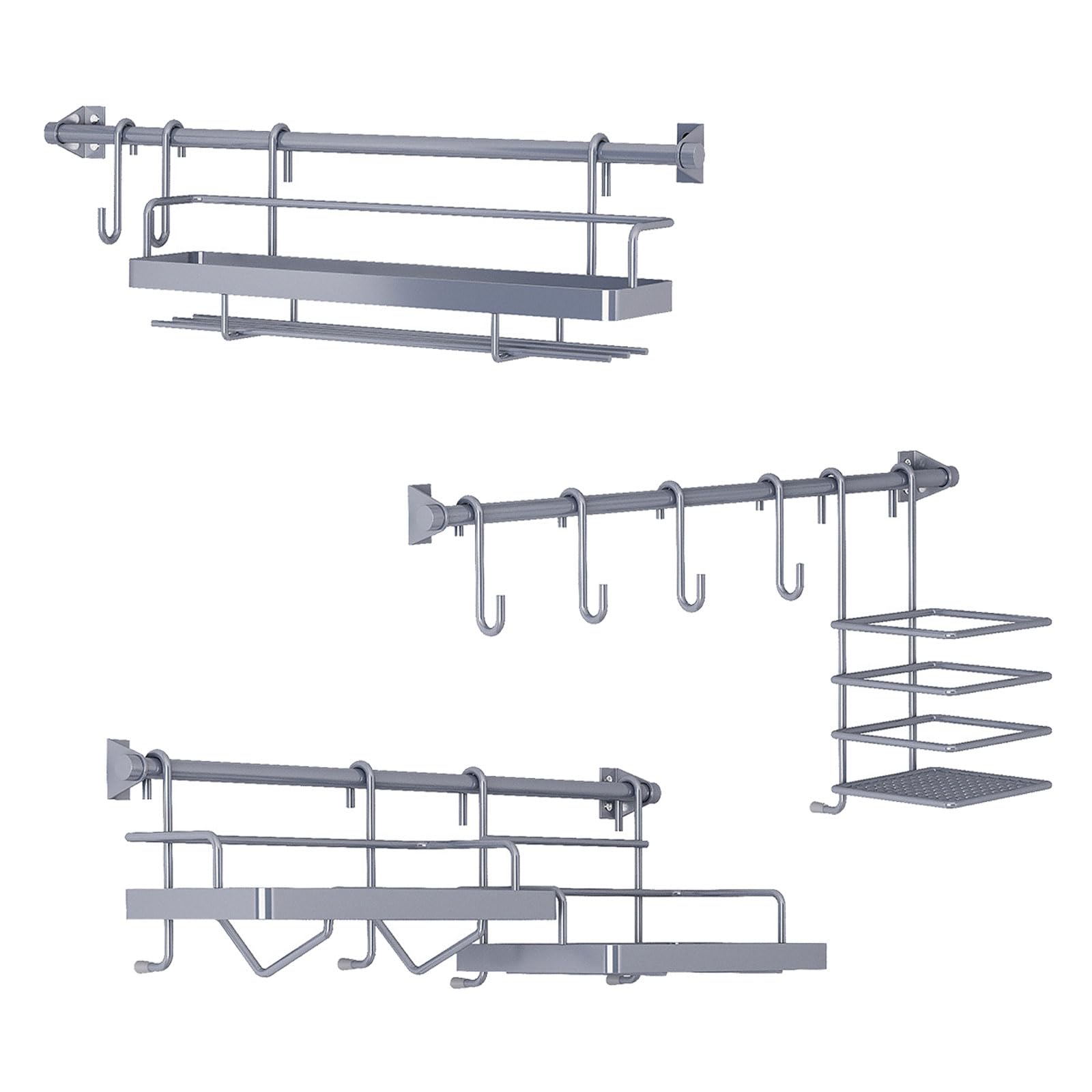 Klynovalu Multipurpose Cooking Utensils Rack Wall Mounted Seasoning Shelf Kitchen Spices Storage Organiser Paper Towel Holder Dishware Storage