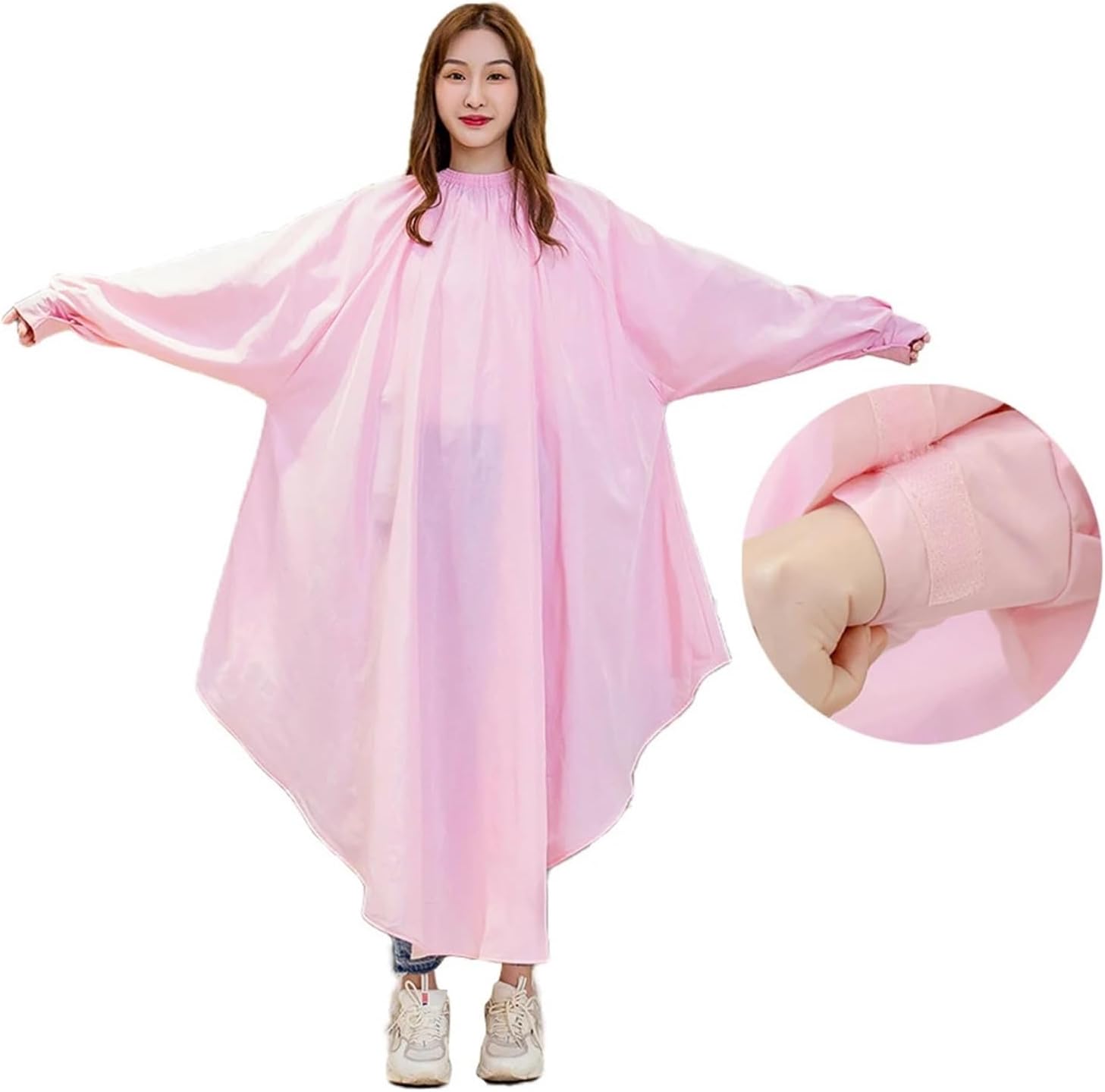 Barber Cape 2pcs Long Sleeve Hair Cape Hook Loop Cuff Haircut Customer Cloth Salon Cutting Cloak Apron Gown