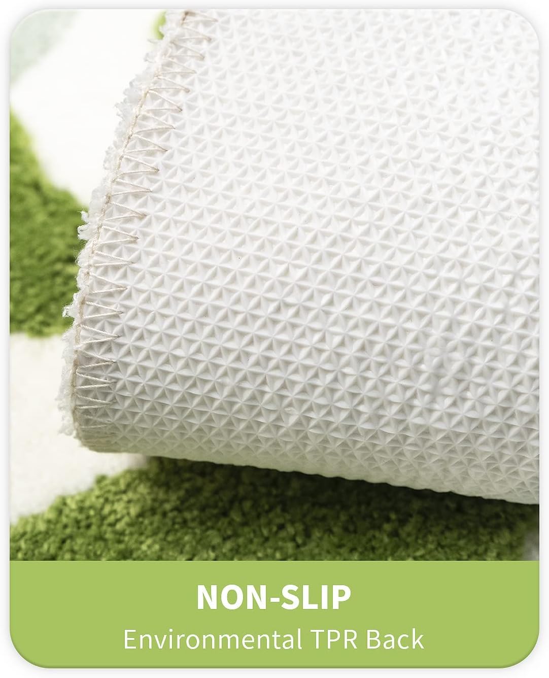 Green Bathroom Rugs Cute Leaf Bath Mats for Bathroom Non Slip Bath Decor Microfiber Washable Rug Water Absorbent,32"x20"