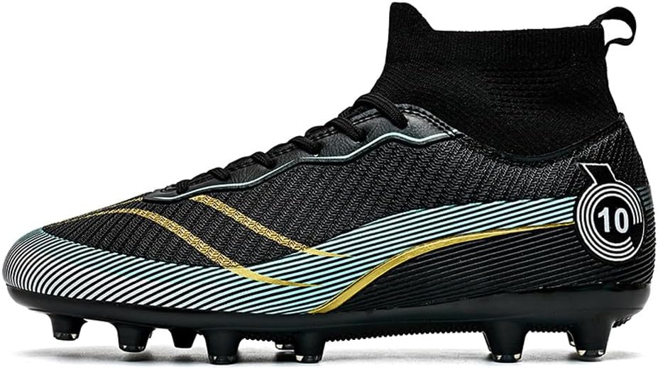 VAXAV Unisex's Fashion High-top Sports Trainers FG Football Long Studs AG Soccer Cleats Shoes