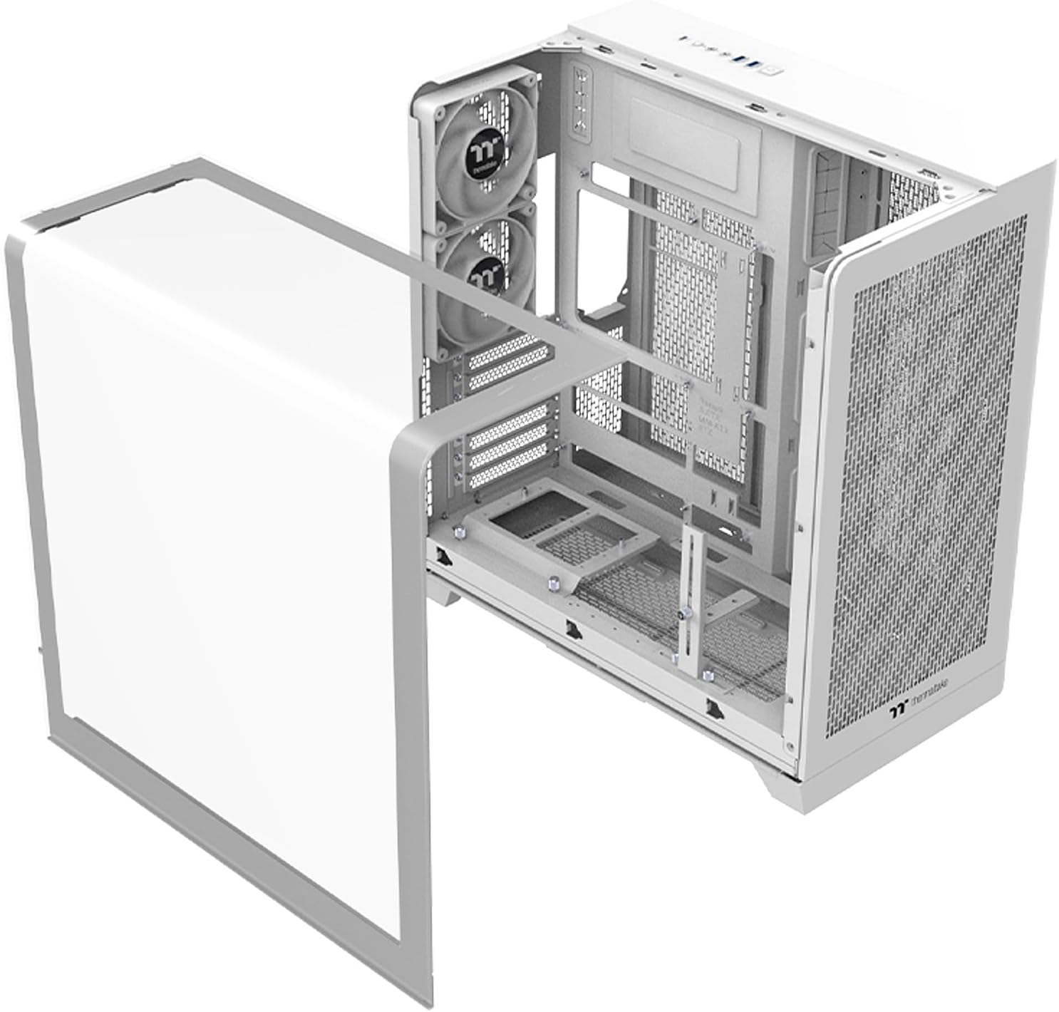 Thermaltake View 380 TG ARGB Snow ATX Case; 4x120mm ARGB Fans Included; Supports Hidden-Connector Motherboard; Front & Side Dual Tempered Glass Panel; CA-1Z2-00M6WN-00; 3 Year Warranty