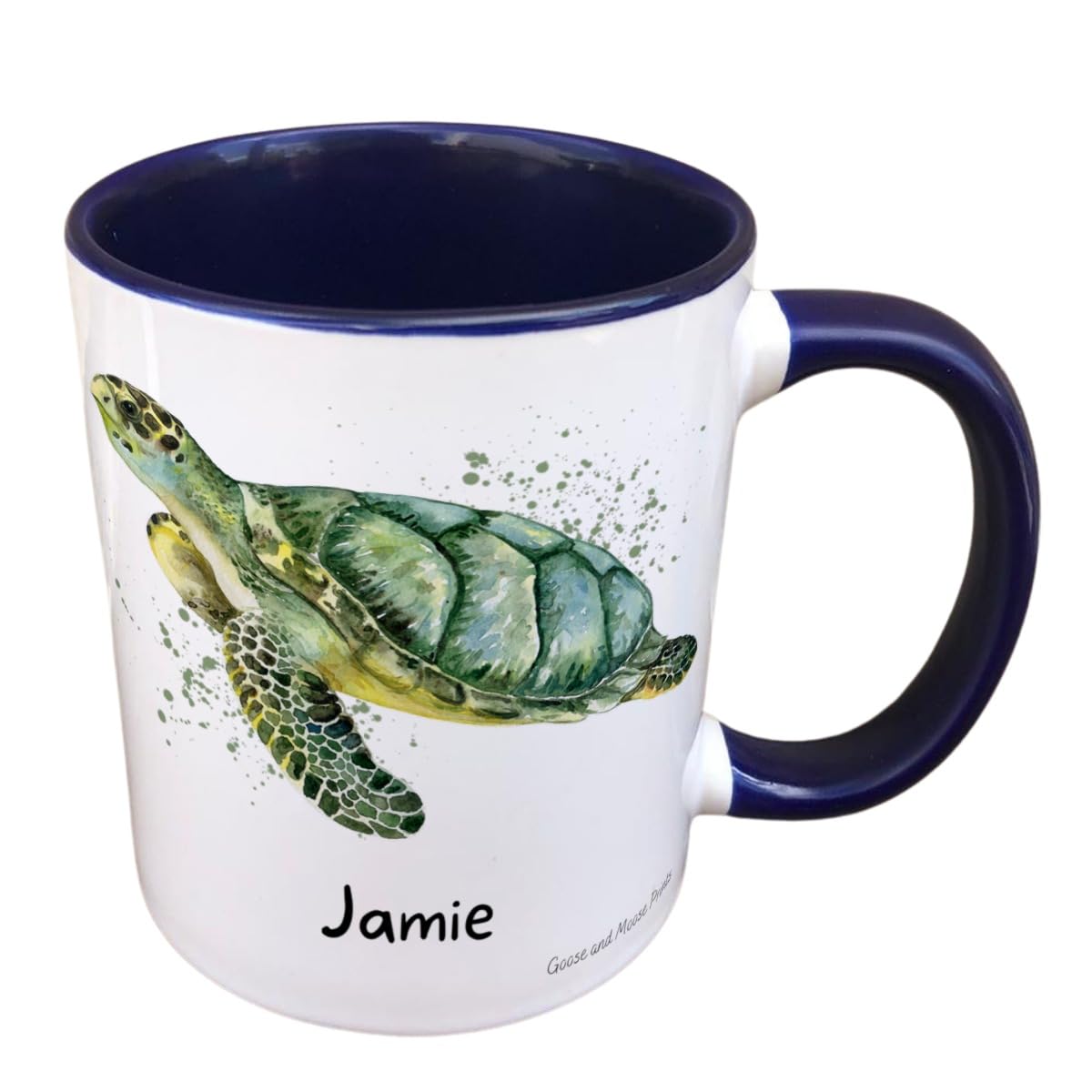 Personalised Turtle Mug Gift - Present for Sea Creature Lovers - Gifts for Fish Owners - Personalised Marine Mug - Country Style Mug (Pink)