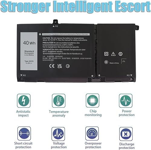 Miniatura 2 de Bovekeey JK6Y6 Batería 40Wh 11.25V para Dell Latitude 3410 3510, Vostro 5300 5401 5501, Inspiron 5300 5401 5402 5408 5409 5508 5400 5406 74055 7300