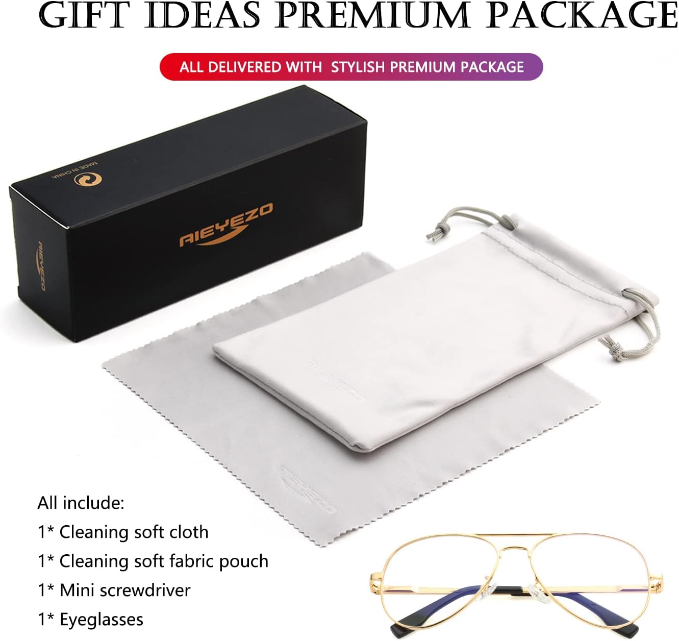 AIEYEZO Classic Aviator Polarized Sunglasses for Men Women Spring Hinge Metal Frame UV400 Protection - Image 7