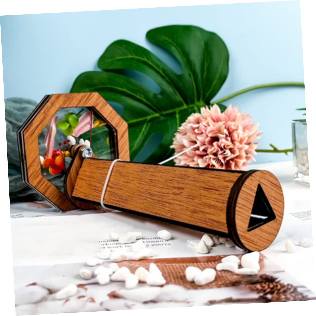 HANABASS Wooden Kaleidoscope Portable Rotating Design DIY Kaleidoscope Kit for Safe Materials Educational for Creativity and Imagination Development