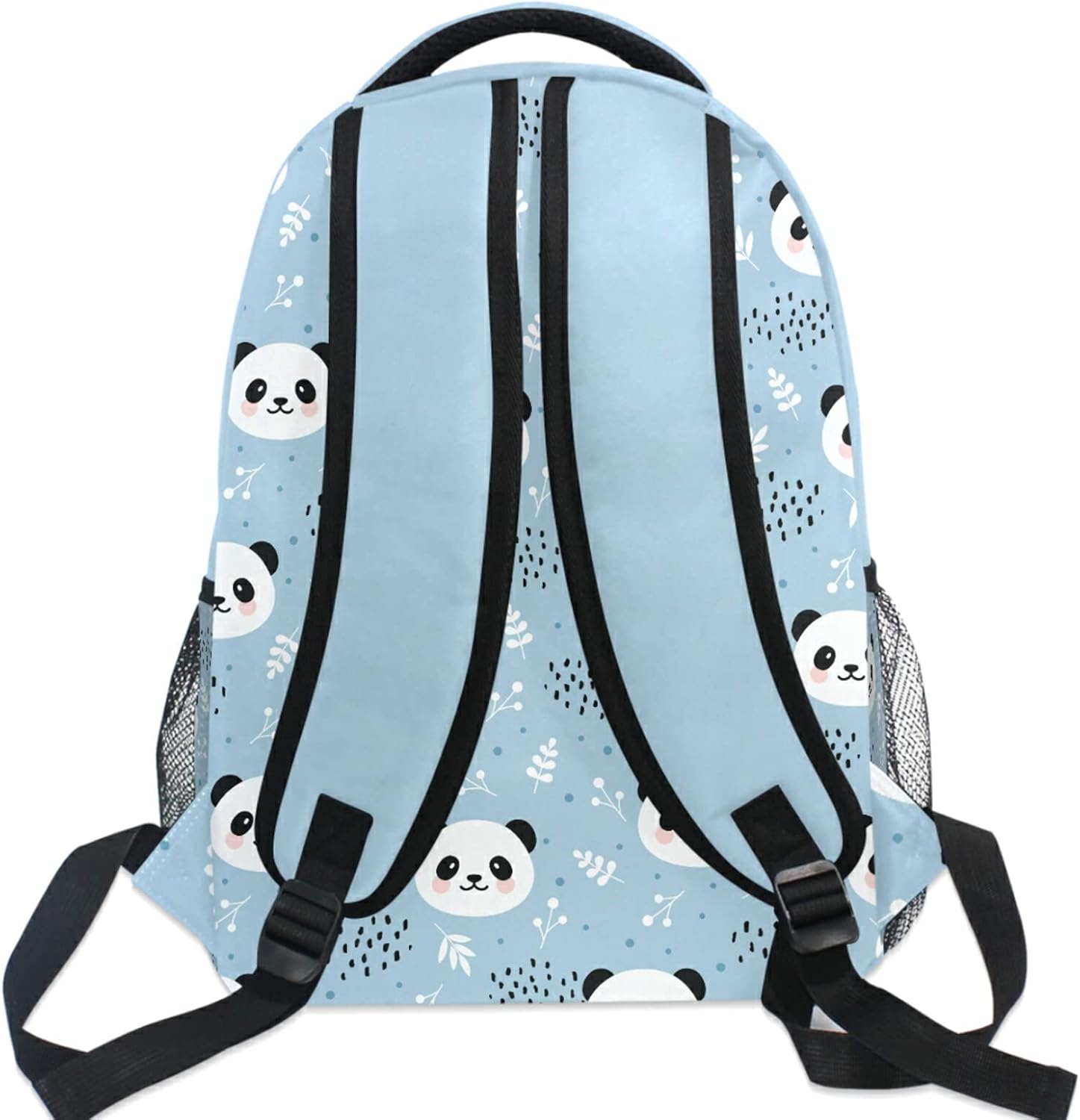 Blue Panda Bear Backpack Bamboo Cartoon Animals School Backpacks Preschool Book Bag 12.6 x 5 x 16.5 IN