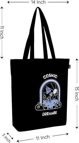 Miniatura 8 de Ecoright - Bolsas de lona estéticas para mujer, bolsa reutilizable con cremallera, ideal para comestibles, compras, viajes y uso diario, Youniverso