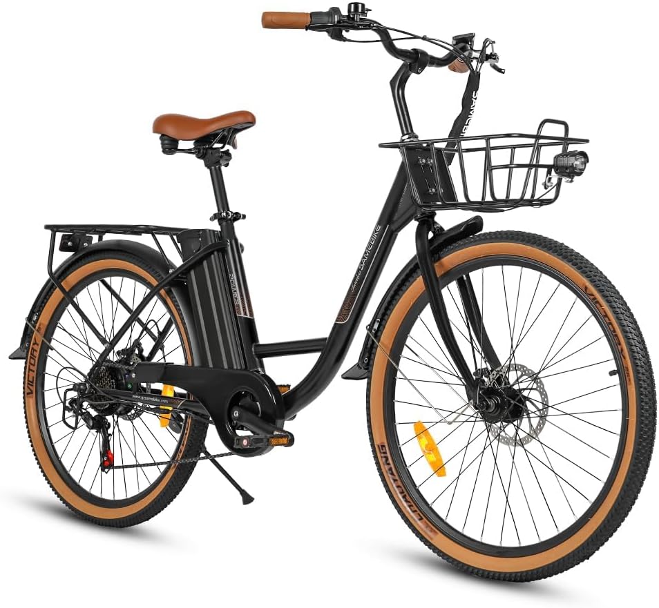 SAMEBIKE 電動アシスト自転車 26インチ シティサイクル 60km走行可能 7.8Ah シマノ内装7段 型式認定