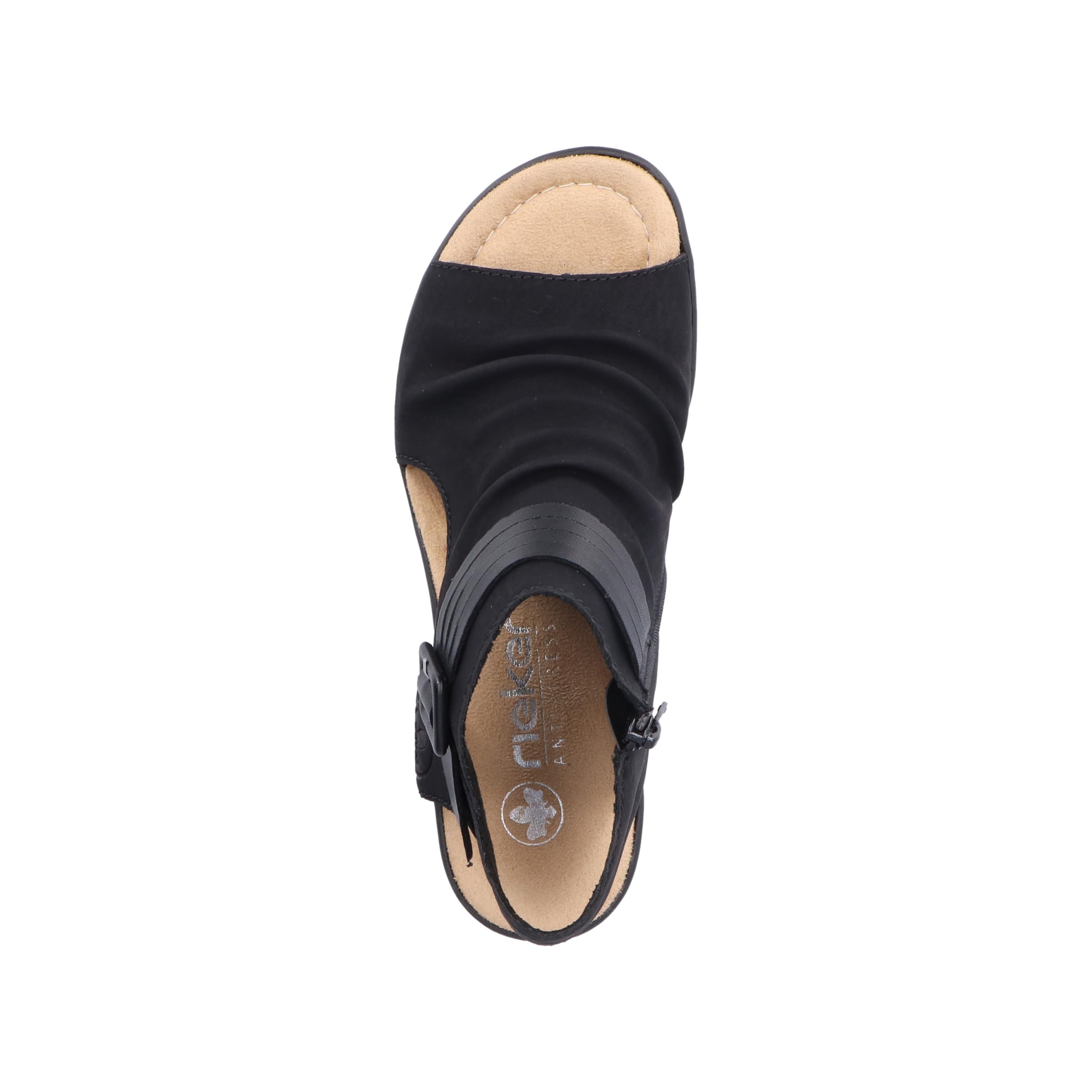 Rieker 68191-00 Damen Keilsandalette Synthetik schwarz schwarz