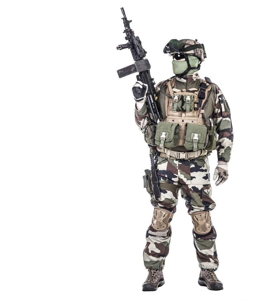 French paratrooper with weapon. Poster Print by Oleg Zabielin/Stocktrek Images (11 x 17)