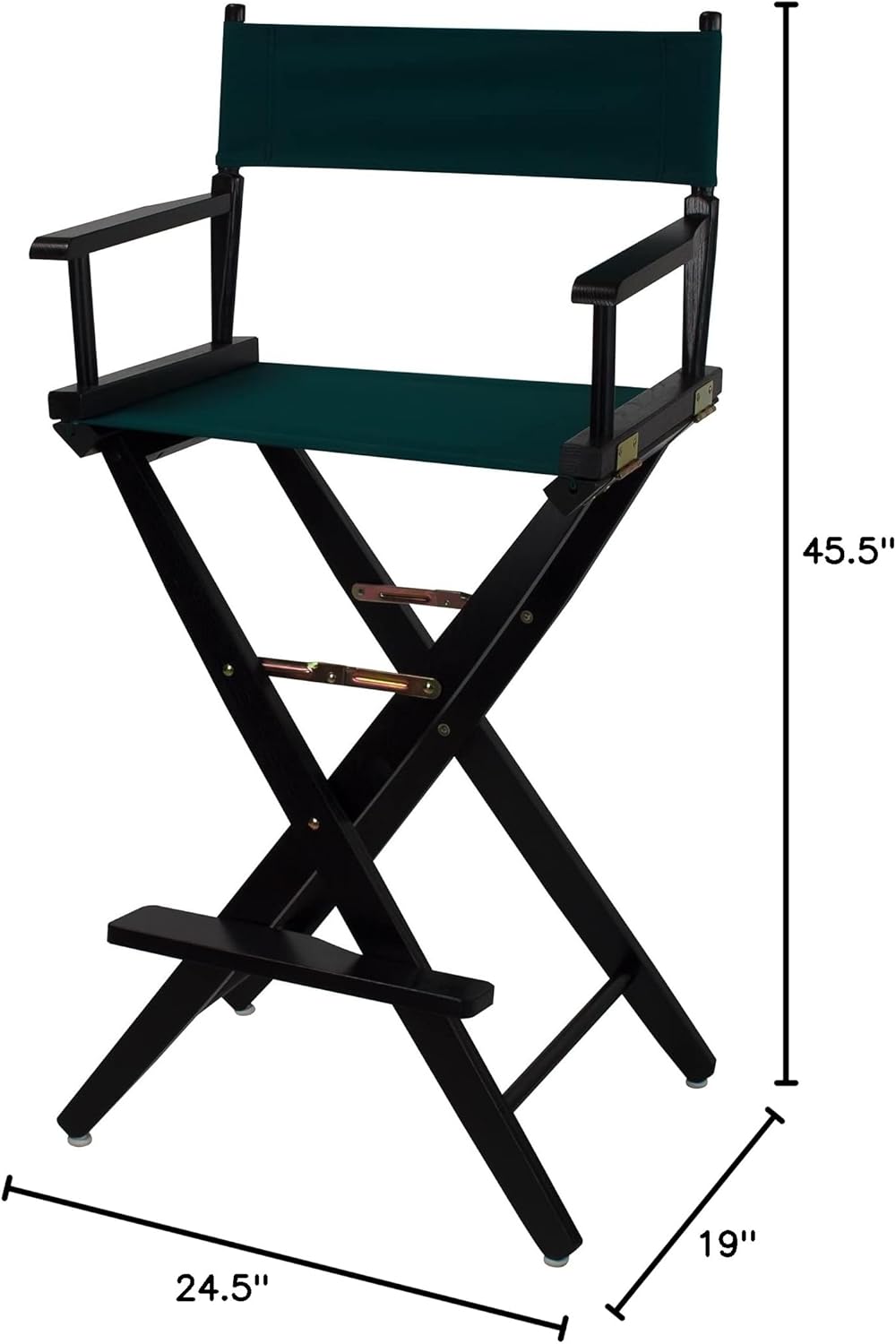 American Trails Extra-Wide Premium Directors Chair 30" H Bar Height Black Frame Hunter Green Canvas
