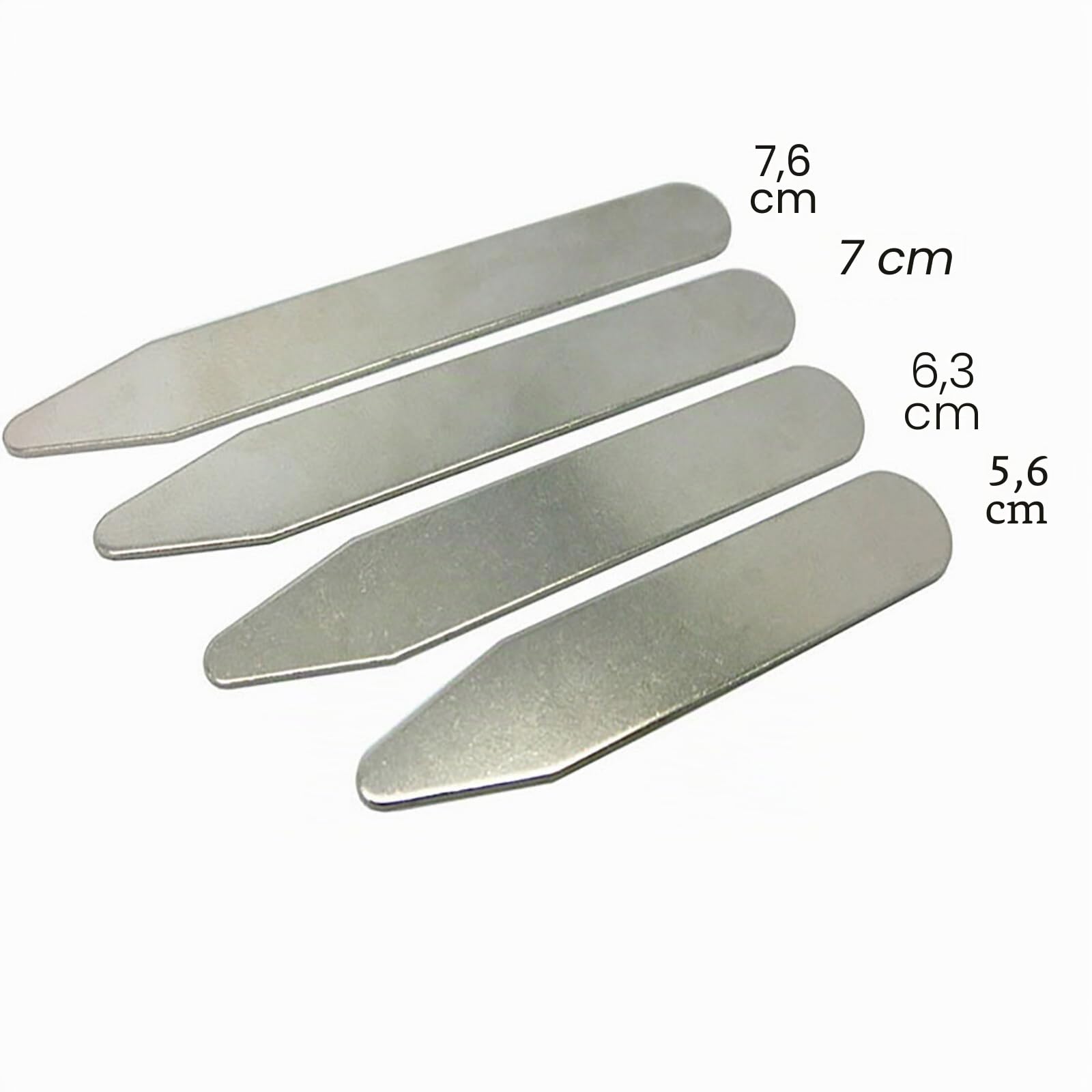 40 piezas de collar de metal para camisa de acero inoxidable con caja de almacenamiento y 10 imanes, para la mayoría de camisas de negocios para hombre (4 tamaños)