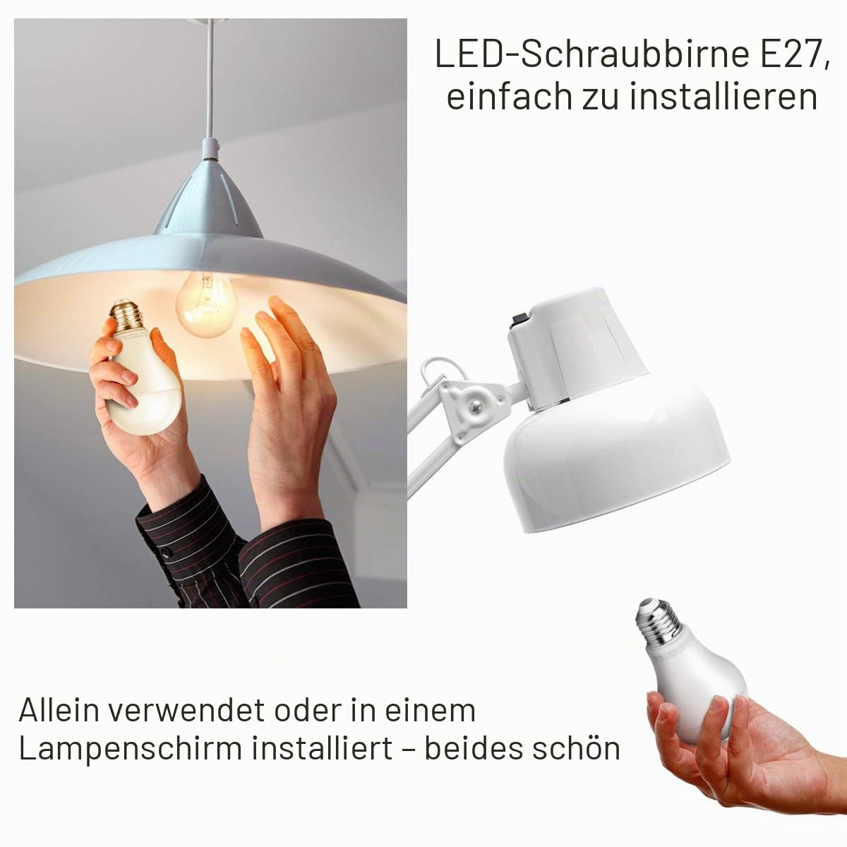 Awenia LED Lampe E27 20W (ersetzt 150W) Glühbirne, Kaltes Weiß (6500K), 2452 Lumens Lighting, 2-er Pack