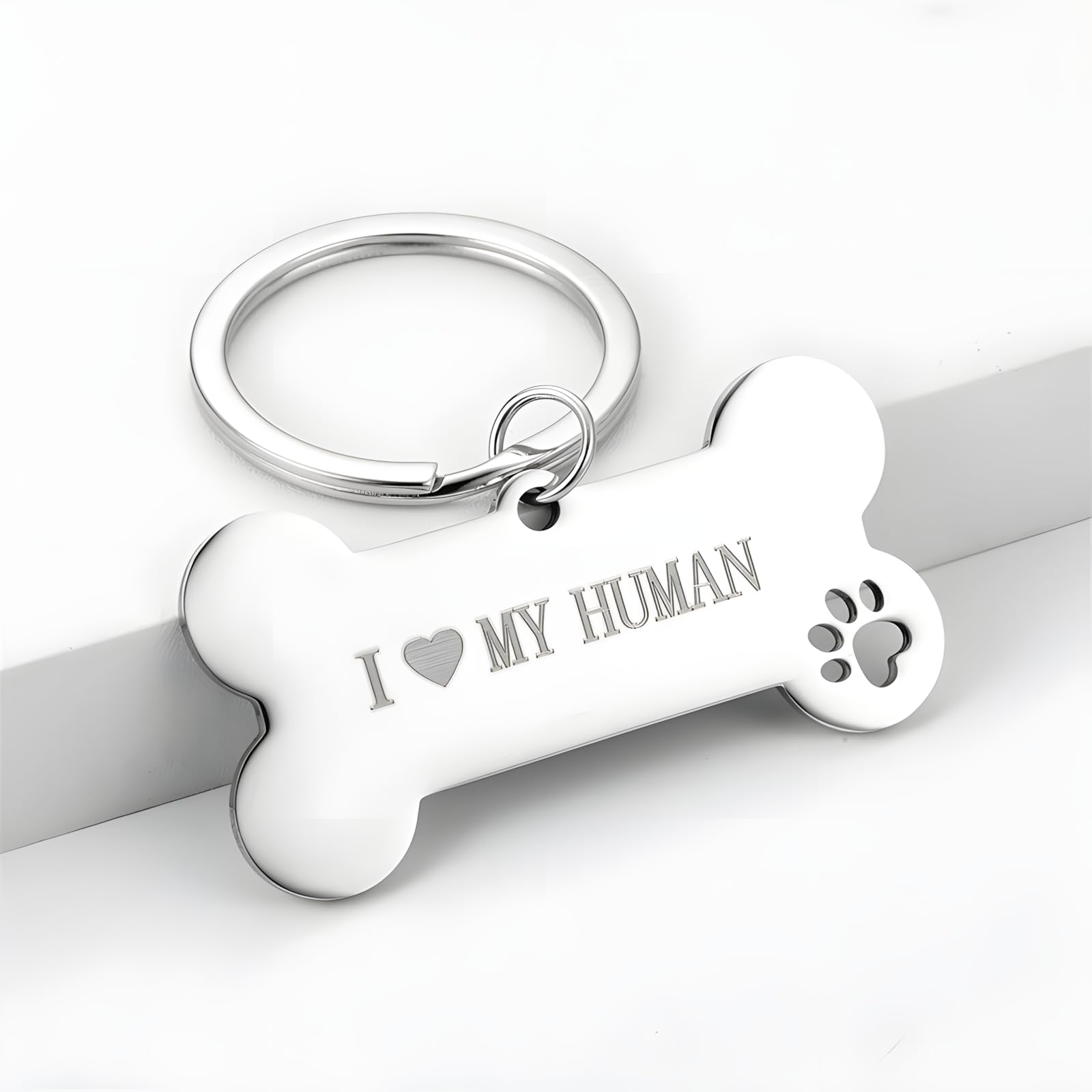 2 PCS White Bone Shaped Personalised Pet ID Tags, Engraved DIY Dog & Cat Tags, Normal - Image 3