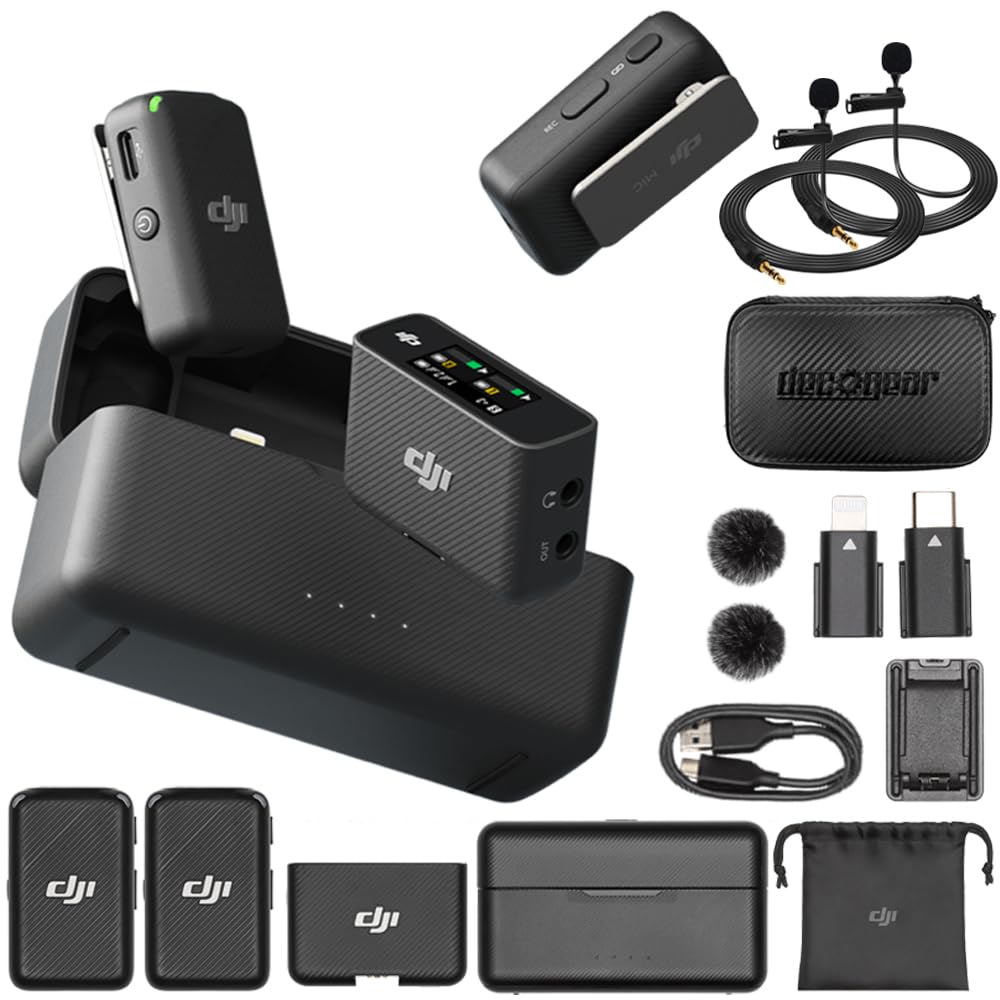 DJI Mic Wireless Microphone System and Audio Recorder Bundle with Deco Gear 7