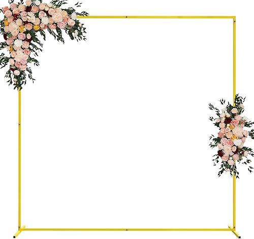Esyun Wedding Arch Backdrop Stand 656x656 FT Balloon Arch Gold Metal Arch Stand for Wedding Photo Booth Background Birthday Party Photography