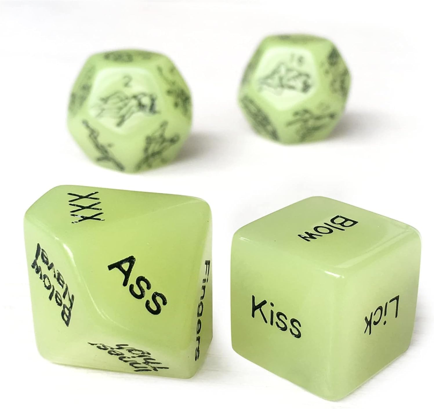 Sex Dice - Set of 4 Luminous Sex Dice for Couples Naughty, Sex Dice Games for Adults Bedroom, Fun Sex Play Toys for Couples