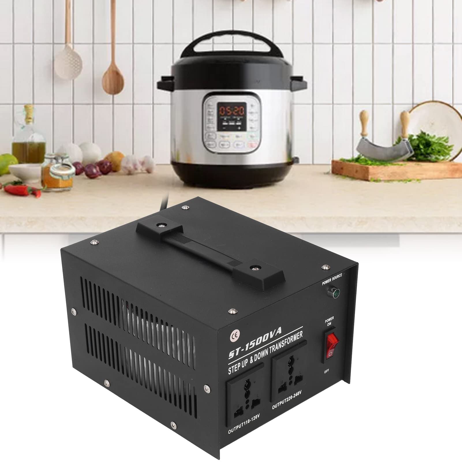 Yctze Trasformatore di Tensione Convertitore Step up 1500W per Laboratori Scientifici Impianti Industriali Alimentazione Elettrica Stabile per Elettrodomestici Protezione da (Spina europea)