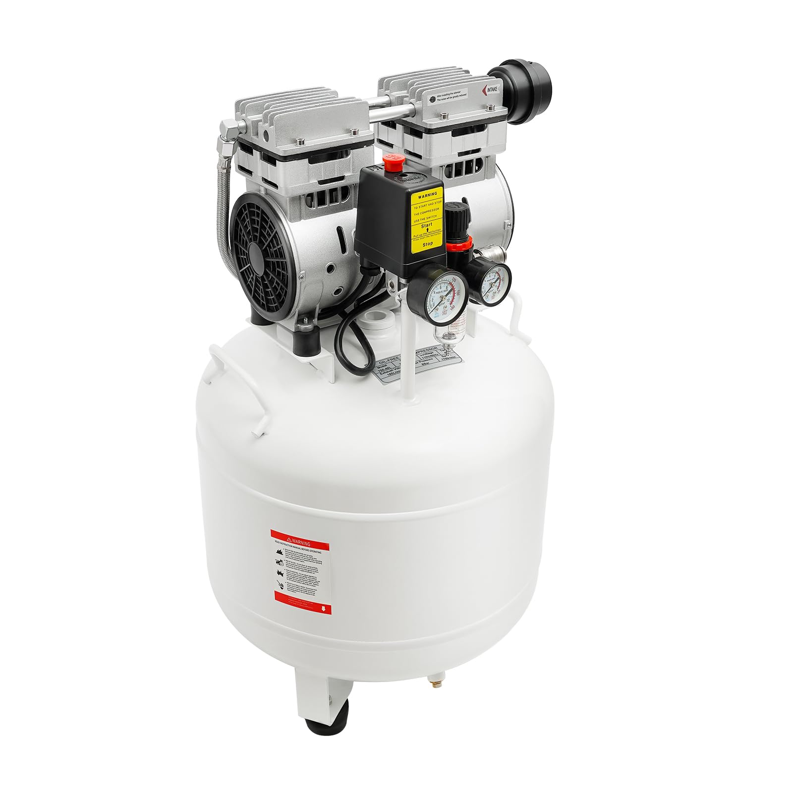 10.57gal Portable Dental Air Compressor, 1HP Medical Den-tal Air Compressor Oil Free Lubricated Air Pump, for Medical Equipment, Experiments,