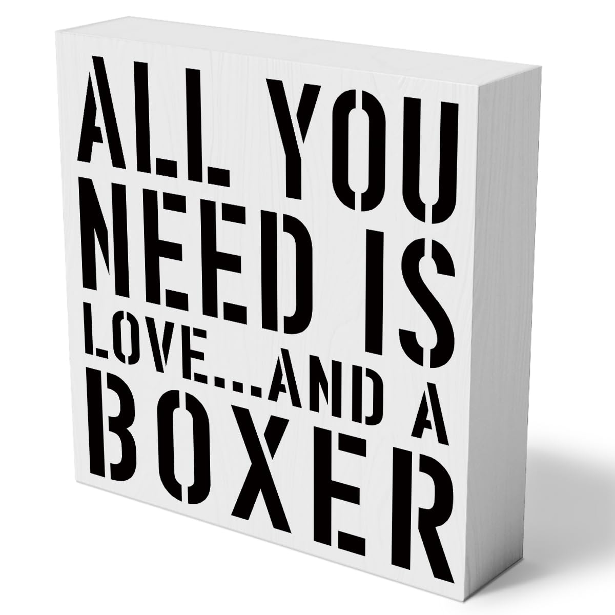 Boxer Mom Wooden Box Sign Home Wall Decor 5 X 5 Inch Rustic All You Need is Love and a Boxer Wood Box Sign