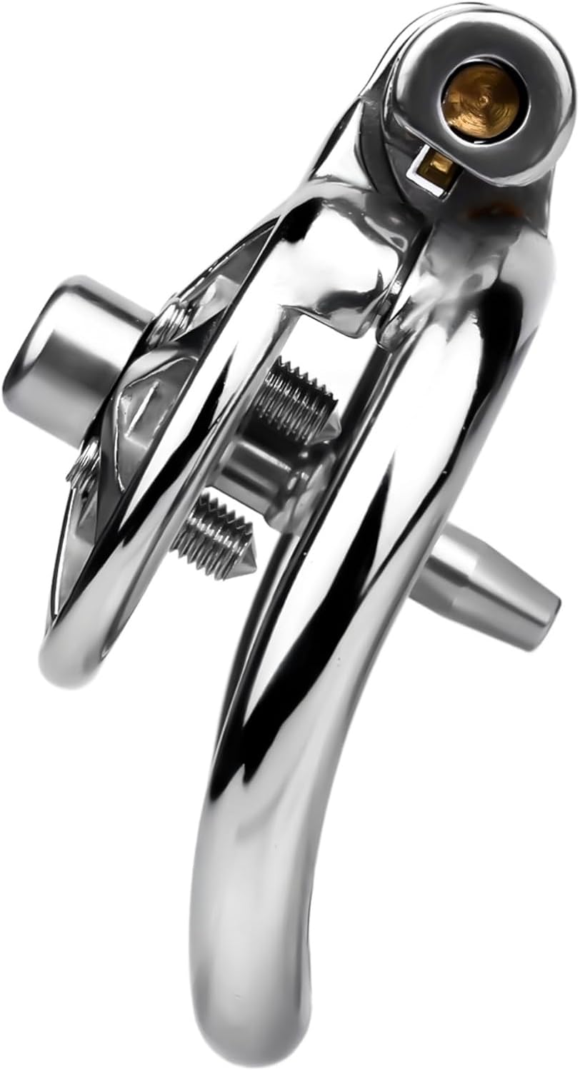 Short Metal Chastity Cage with Urethral Tube - Stainless Steel Chastity Device Lock Male Cock Cage Penis Lock Bondage Device Adult Men Sex Toy (1.77IN Ring)