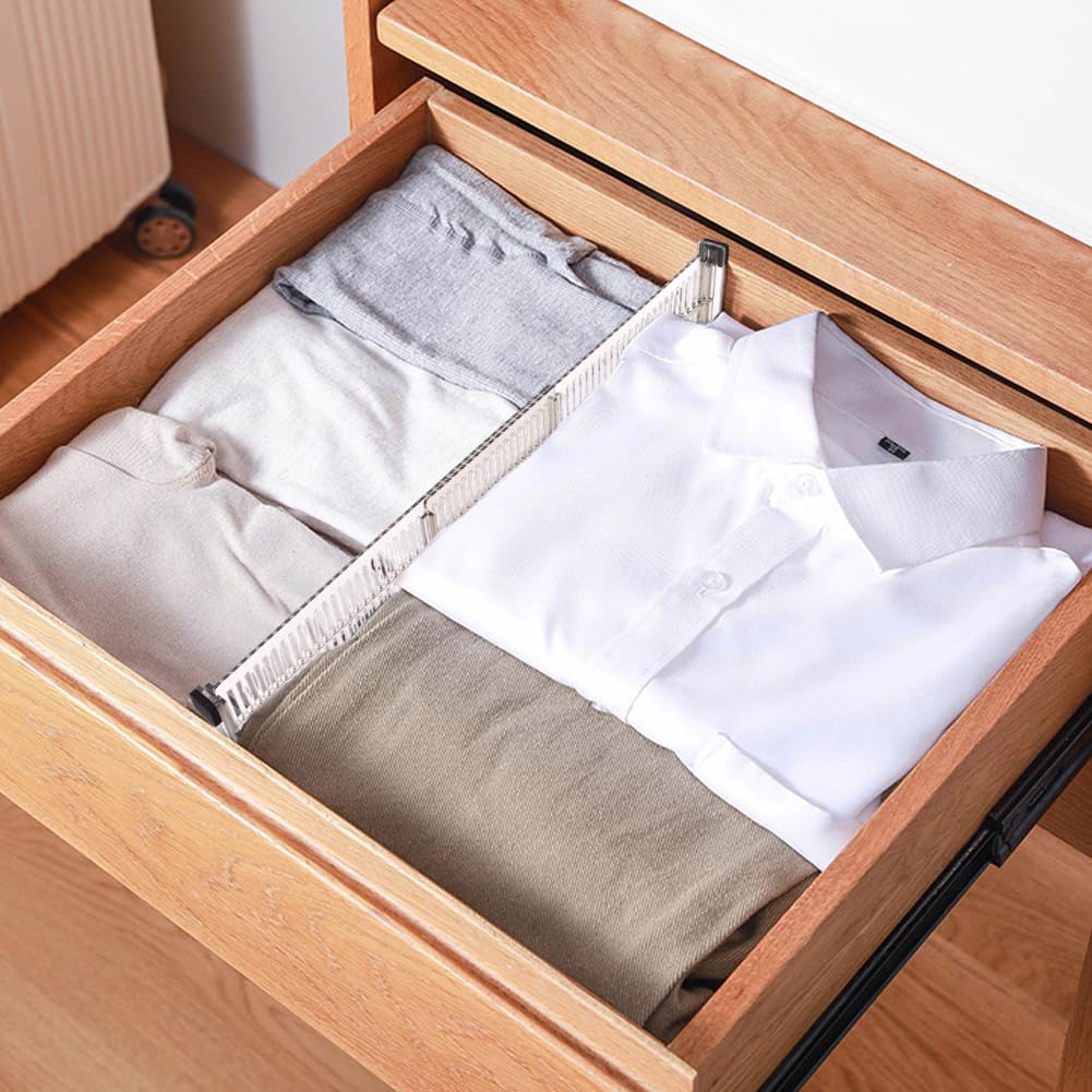 Schubladenteiler, 25,4–50,8 cm, verstellbare Schubladen-Organizer-Trennwände, ausziehbare Kunststoff-Schubladentrenner, Schrank-Organizer für Küche, Schlafzimmer, Büro, Schreibtischschublade,