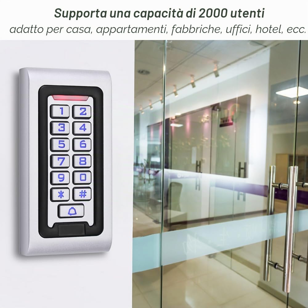 Metallo IP68 RFID Controllatore di Accesso Impermeabile Tastiera di Controllo di Accesso 125KHz Password Sistema di Apertura Porta, Lettore WG26, con Portachiavi RFID 10PCS