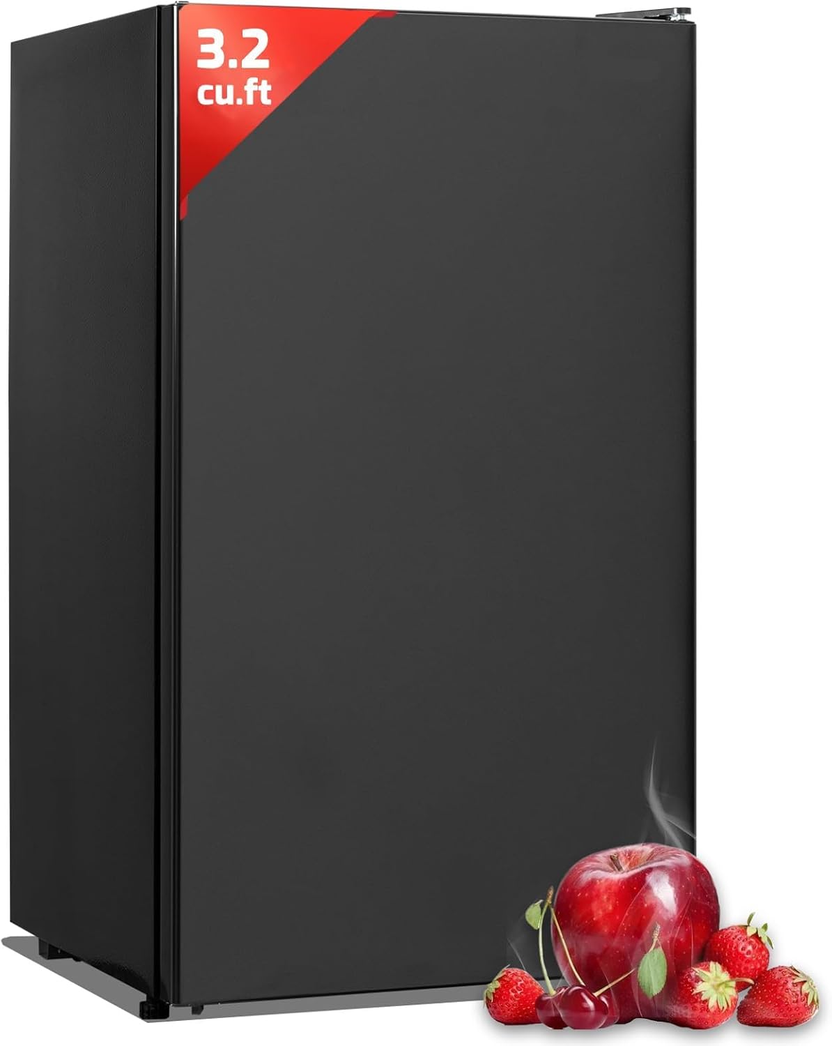 Smad Dorm Fridge 3.2 Cu.Ft, Compact Refrigerator with Freezer, Office Fridge with Chiller Box, Single Door Office Refrigerator 7 Levels Temperature Control, Low Noise