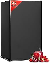 Smad Dorm Fridge 3.2 Cu.Ft, Compact Refrigerator with Freezer, Office Fridge with Chiller Box, Single Door Office Refrigerator 7 Levels Temperature Control, Low Noise