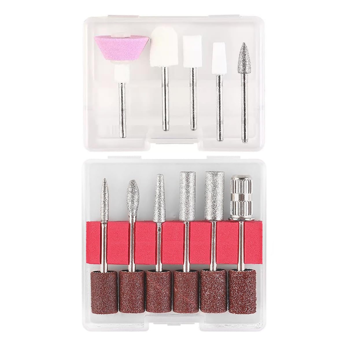 11 punte per fresa per unghie, corindone, punta professionale per unghie per manicure, pedicure