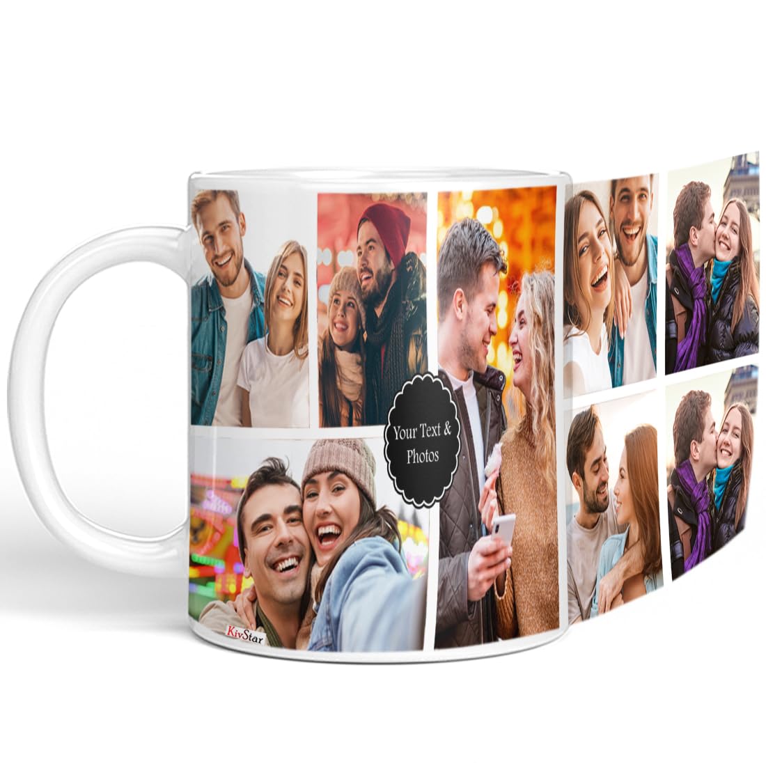 KivStar giftOnn Custom Mug with Picture, Personalized Add Text and Photo Coffee Mug White Ceramic Customizable Gift for Husband,Wife,Brother,Sister,Friends,dad,mom etc - 325 Ml