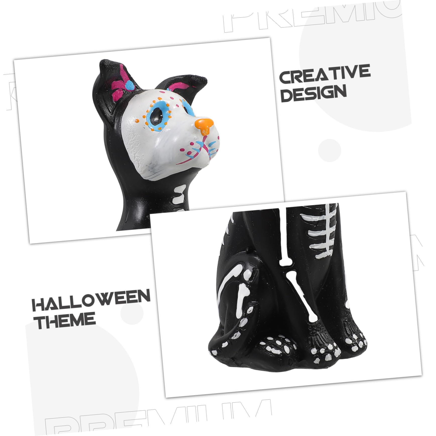 BESTonZON 4 Stück Halloween Resin Hund Figur Tischdekoration Niedliche Kleine Hundeskulptur Leichtes Harz Tier Ornament Langlebig und Einfach zu Reinigen als Halloween Party Zubehör und Foto