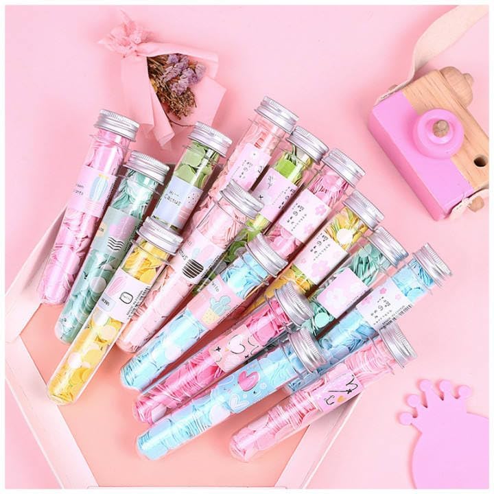 Kidoyz Portable Paper Soap Travel - 1Pcs Test Tubes Flower Soap Flakes & 1 Cases Scented Soap Strips - Mini Disposable Hand Wash Sheets for Outdoor, School & Camping (Pack of 1, Multicolor)-image-7