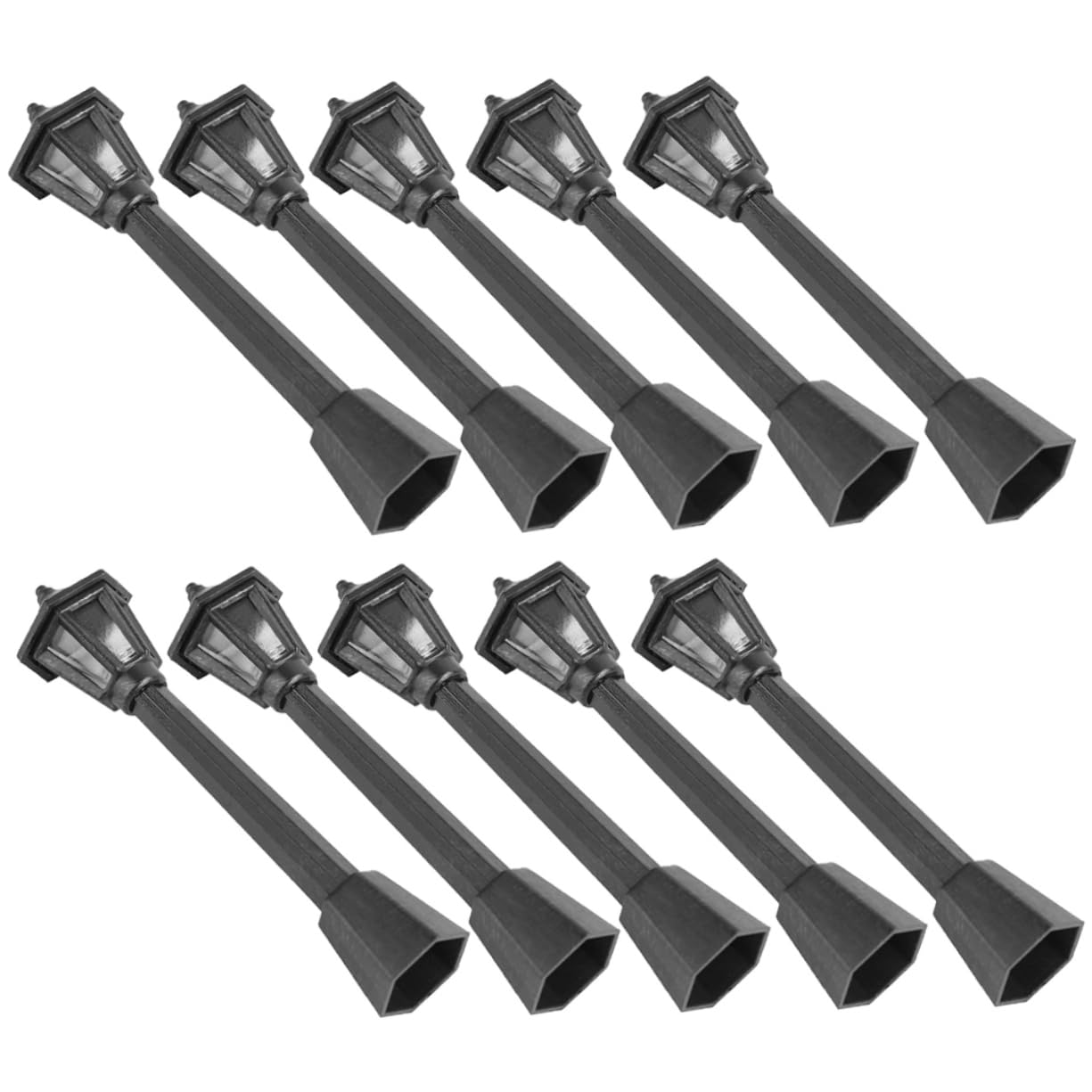 MUSISALY Micro Landscape Decor Set 10pcs Mini Street Lights Resin Crafts Vivid Lamp Post Shape