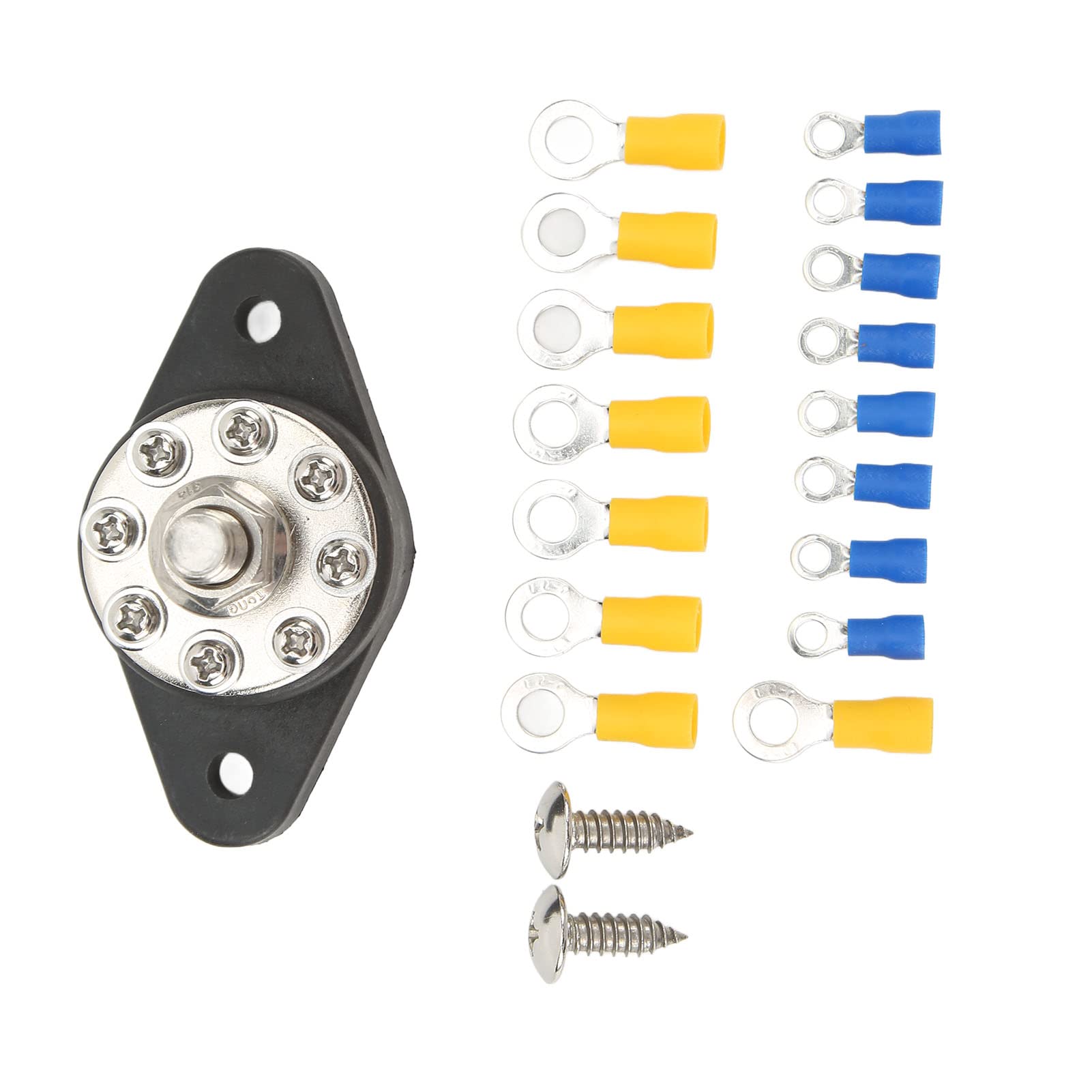 Blocco di distribuzione dell'alimentazione 8 terminali 3/8 pollici M10 12V‑48V 160A universale per auto barche camion