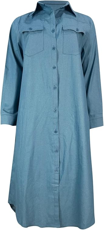 Jeansjurk in comfortmodel in blue-bleached | Witt