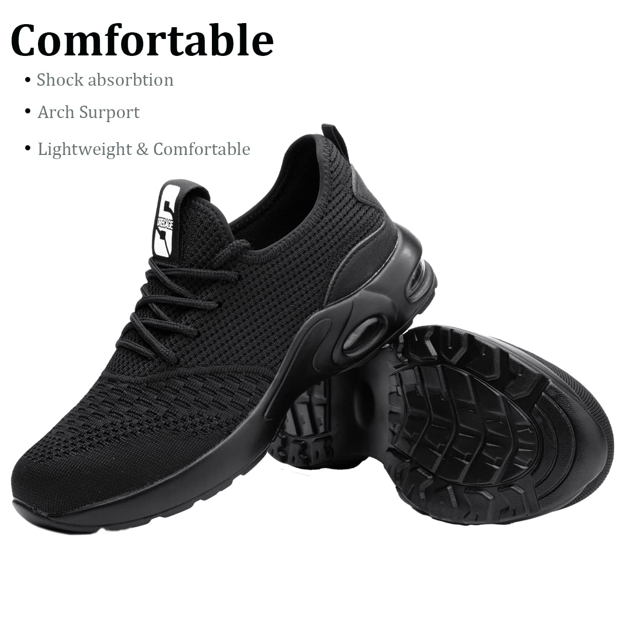 Chaussure de Securité Homme Femme Legere Baskets Securite Chaussure de Travail Vec Embout de Protection en Acier Chaussure de Chantier