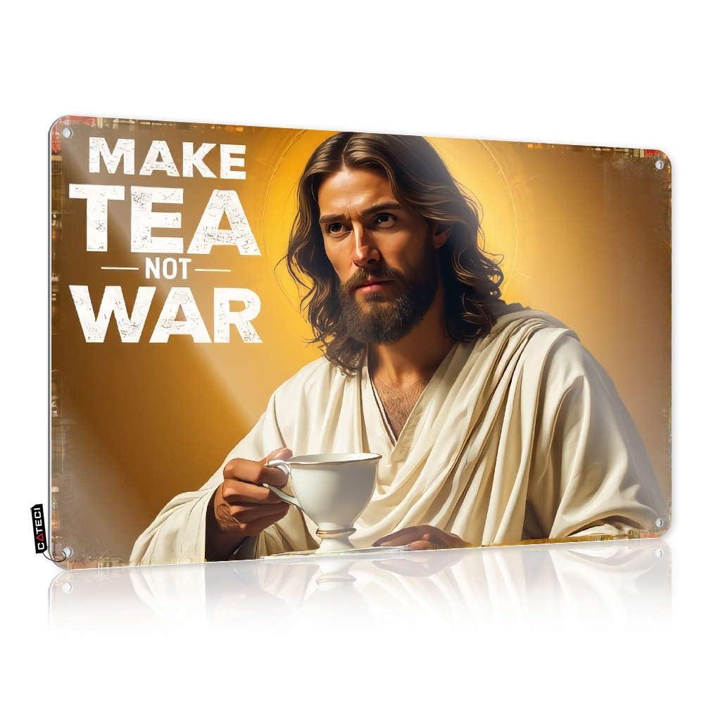 Sujd Men's Colour Locally Grown Themed Decor Tinplate Sign Western Style Wall Metal Tin : Rules Street | Make Tea, Not War