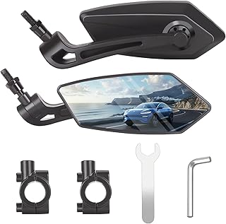 Espejo de bicicleta para manillar – 2 piezas HD ajustables 360° y espejo retrovisor seguro giratorio para bicicleta, fácil instalación, adecuado para bicicletas de montaña, bicicleta eléctrica