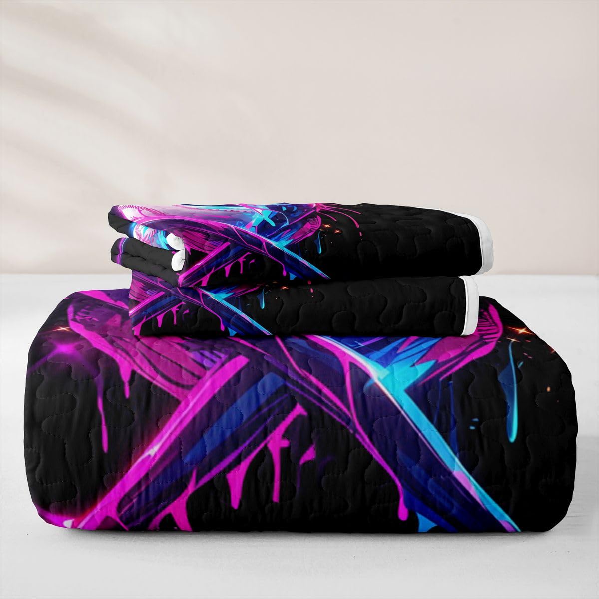 Homewish Neon Eiscreme Tropfen Tagesdecke 240x260cm