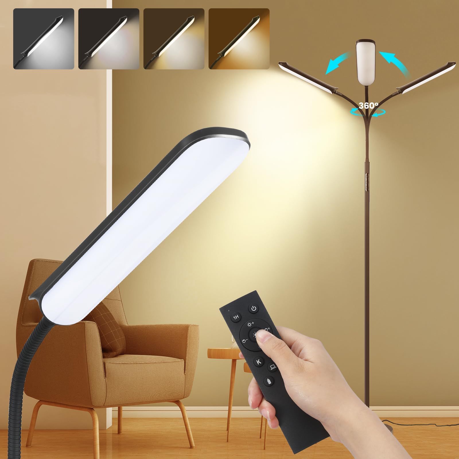 Picture Lights For Wall, 16.5" LED Wall Lights With Remote, Hardwired Connection, CCT Dimmable Gallery Art Light For Paintings Poster Light, 15W, 2700K-6500K, 1200LM, Black - View #13