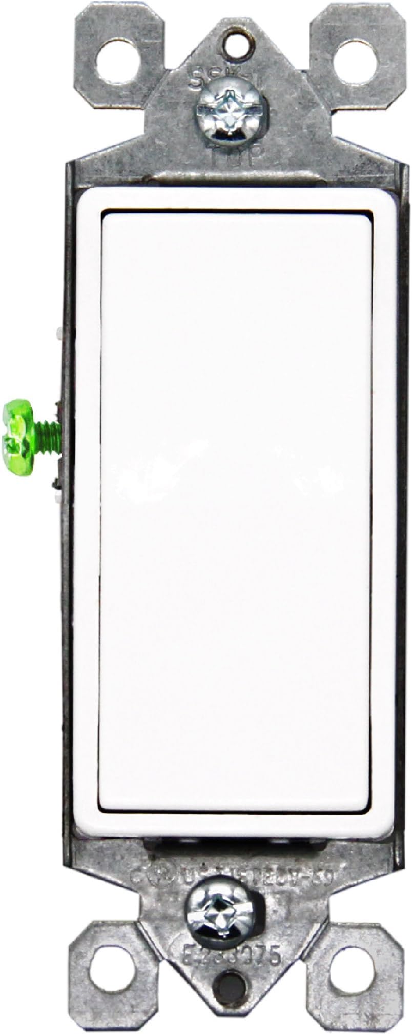 15A 120/277V Single-Pole Decorator Light Switch 10-Pack SSK1-WH, Paddle On-Off Switch for Commercial and Residential Use, Durable Thermoplastic Rocker Switch for Home Improvement