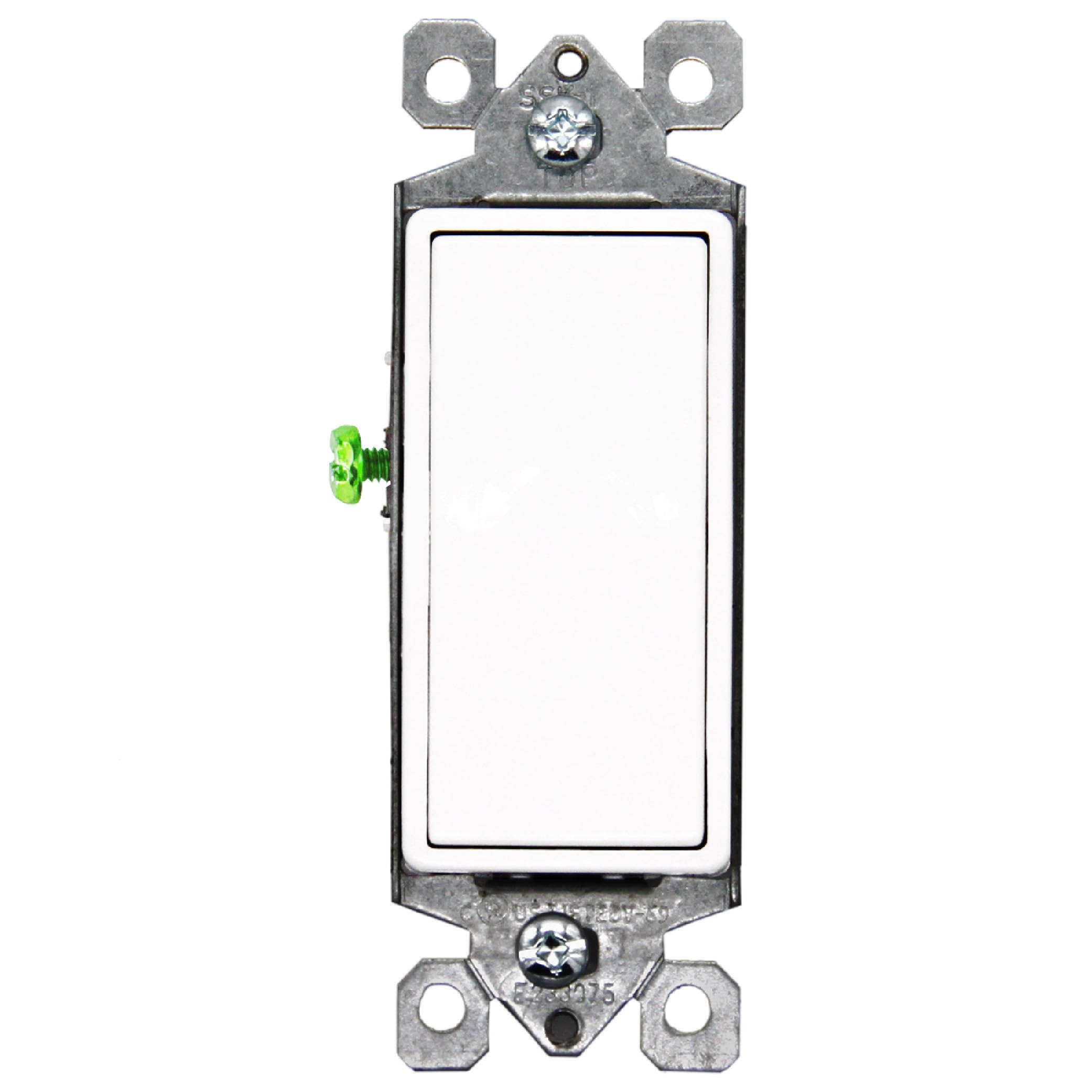 Faith Single-Pole Decorator Paddle Wall Light Switch, 15A 120/277V, On/Off Rocker, White