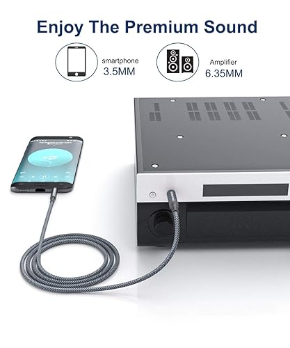 Miniatura 4 de Cable estéreo de 18 a 14 AkoaDa de 0.138 in a 0.250 in, cable de audio estéreo de 6.6 pies 0.250 in 14 pulgadas macho a 0.138 in 18 pulgadas macho