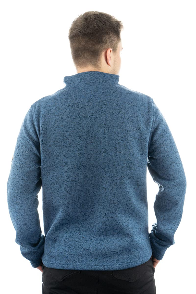 OS Trachten Orbis Herren Fleecepullover Strickfleece Freizeitpullover Troyer hochgeschlossen Wukom